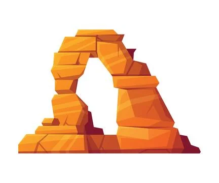Rock and Stone Boulder Stack as Desert Landscape Element Vector Illustration Stock Illustration