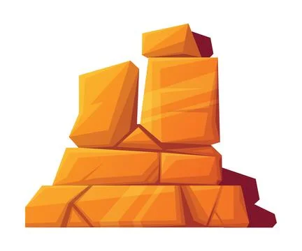 Rock and Stone Boulder Stack as Desert Landscape Element Vector Illustration 스톡 일러스트