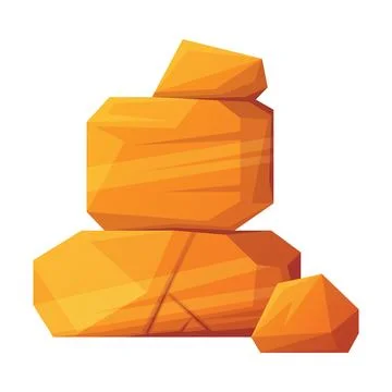 Rock and Stone Boulder Stack as Desert Landscape Element Vector Illustration Stock Illustration