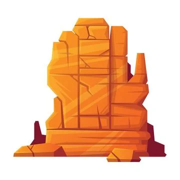 Rock and Stone Boulder Stack as Desert Landscape Element Vector Illustration Stock Illustration