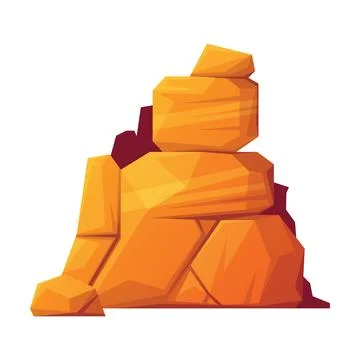 Rock and Stone Boulder Stack as Desert Landscape Element Vector Illustration 스톡 일러스트
