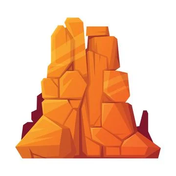 Rock and Stone Boulder Stack as Desert Landscape Element Vector Illustration 스톡 일러스트