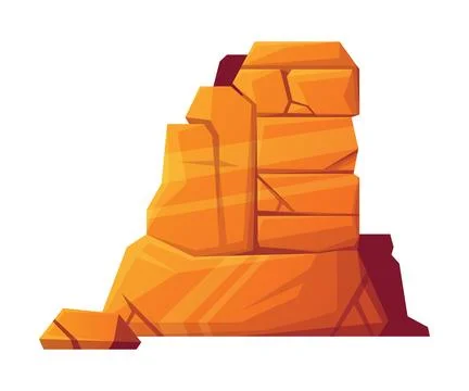 Rock and Stone Boulder Stack as Desert Landscape Element Vector Illustration Stock Illustration