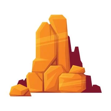 Rock and Stone Boulder Stack as Desert Landscape Element Vector Illustration 스톡 일러스트