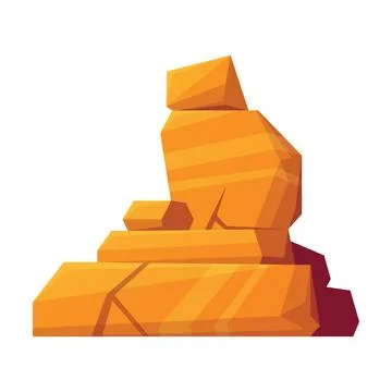 Rock and Stone Boulder Stack as Desert Landscape Element Vector Illustration Illustrazione stock
