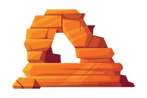 Rock and Stone Boulder Stack as Desert Landscape Element Vector Illustration Stock Illustration