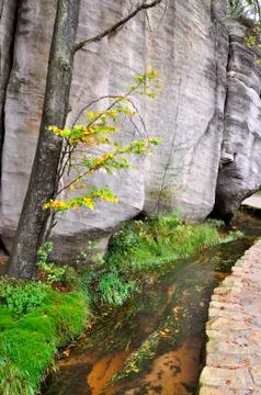 Rock and stream Stock Photos