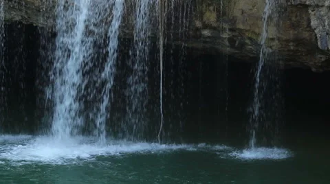 Rock and waterfall Stock Footage 47752615