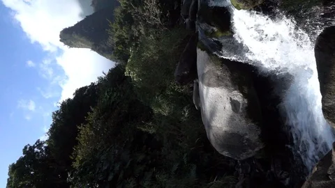 Rock and a waterfall Stock Footage 105437057
