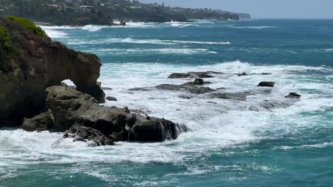Rock and waves Stock Footage 342330789