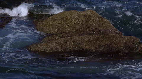 Rock And Waves Ocean Stock Footage 1632441