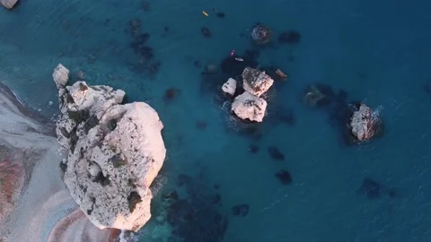 Rock of Aphrpdote (Petra tou Romiou) 스톡 동영상 145494341