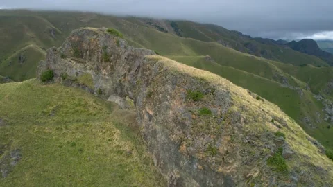Rock-arch in the Caucasus mountains. Stock Footage 284118733