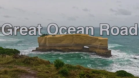 Rock Arch Sea Stack Along The Great Ocean Road Coastline Stock Footage 337599188