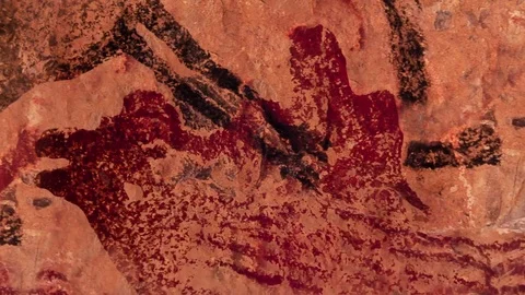 Rock art human Stock Footage 71108712