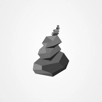 Rock balancing vector illustration. Relax zen stones balanced. Illustrazione stock