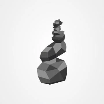 Rock balancing vector illustration. Relax zen stones balanced. イラスト素材