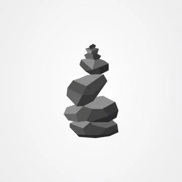 Rock balancing vector illustration. Relax zen stones balanced. Illustrazione stock