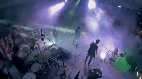 Rock band in live performance Stock Footage