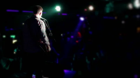 The rock band performs on stage Stock Footage 45392460