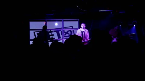 The rock band performs on stage Stock Footage 45392602