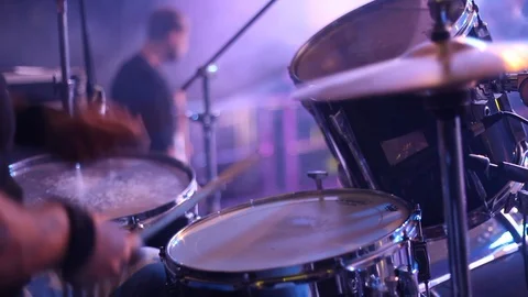 Rock Band On Professional Stage Stock Footage