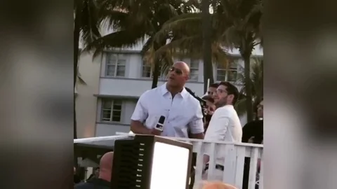 The Rock at Baywatch premiere in Miami Stock Video Pond5