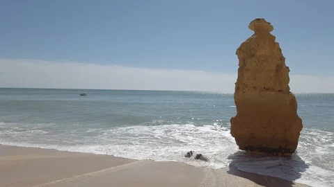 Rock on a beach Stock Footage 106360509