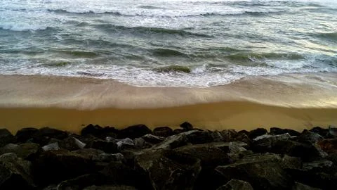 Rock beach landscape Stock-Fotos