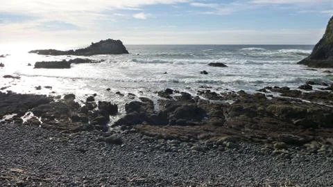 Rock beach Oregon Stock Photos
