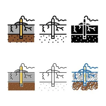 Rock blasting mining edition color icon vector 스톡 일러스트