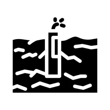 Rock blasting mining glyph icon vector illustration Stock Illustration
