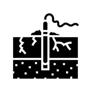 Rock blasting mining glyph icon vector illustration Stock Illustration