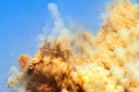 Rock blasting in the mining industry Stock Photos
