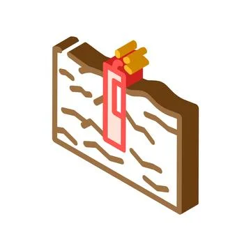 Rock blasting mining isometric icon vector illustration Stock Illustration