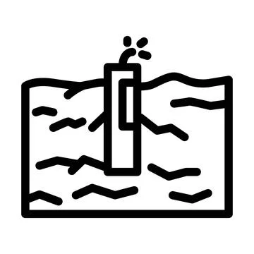 Rock blasting mining line icon vector illustration Stock Illustration
