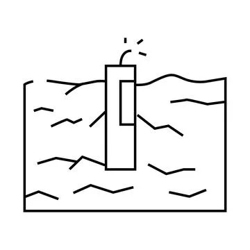 Rock blasting mining line icon vector illustration Stock Illustration