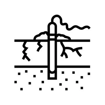 Rock blasting mining line icon vector illustration Stock Illustration