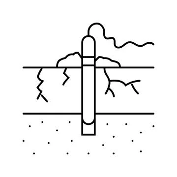 Rock blasting mining line icon vector illustration Stock Illustration