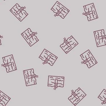 Rock blasting mining line vector seamless pattern Stock Illustration