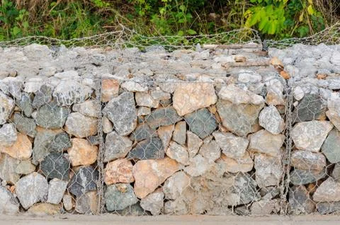 Rock blocks prevent landslides Foto stock