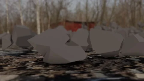 Rock breaking in a forest Video stock 236428666