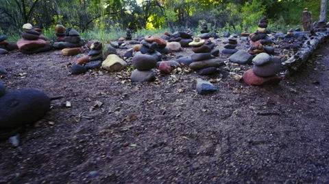Rock cairns Stock Footage 49443777