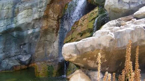 The rock with cascade Stock Photos