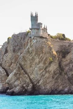 Rock with a castle. Stock Photos