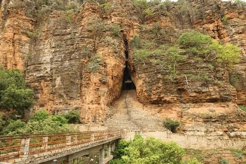 Rock Caves in a India Stock Photos