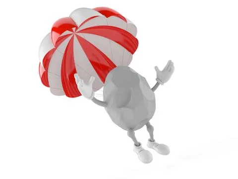 Rock character with parachute 스톡 일러스트
