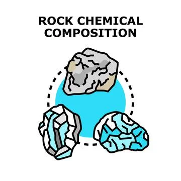 Rock chemical composition elements analysis concept Stock Illustration