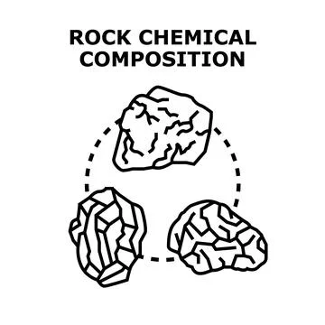 Rock chemical composition elements analysis concept Stock Illustration