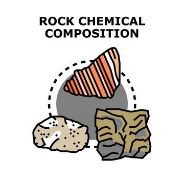 Rock chemical composition types and geology concept Stock Illustration